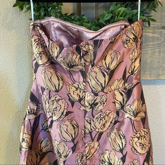 NWOT Lulus Gowning Around Mauve Floral Jacquard Strapless Maxi Dress - Picture 10 of 13